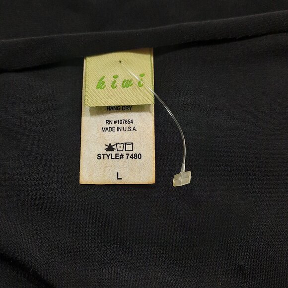 Vtg Y2K black stretch cowl neck top w/ braided arm - Kiwi brand - Picture 9 of 11